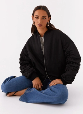 Soft Weather Wear Clean Lines Webster Bomber Jacket - Black