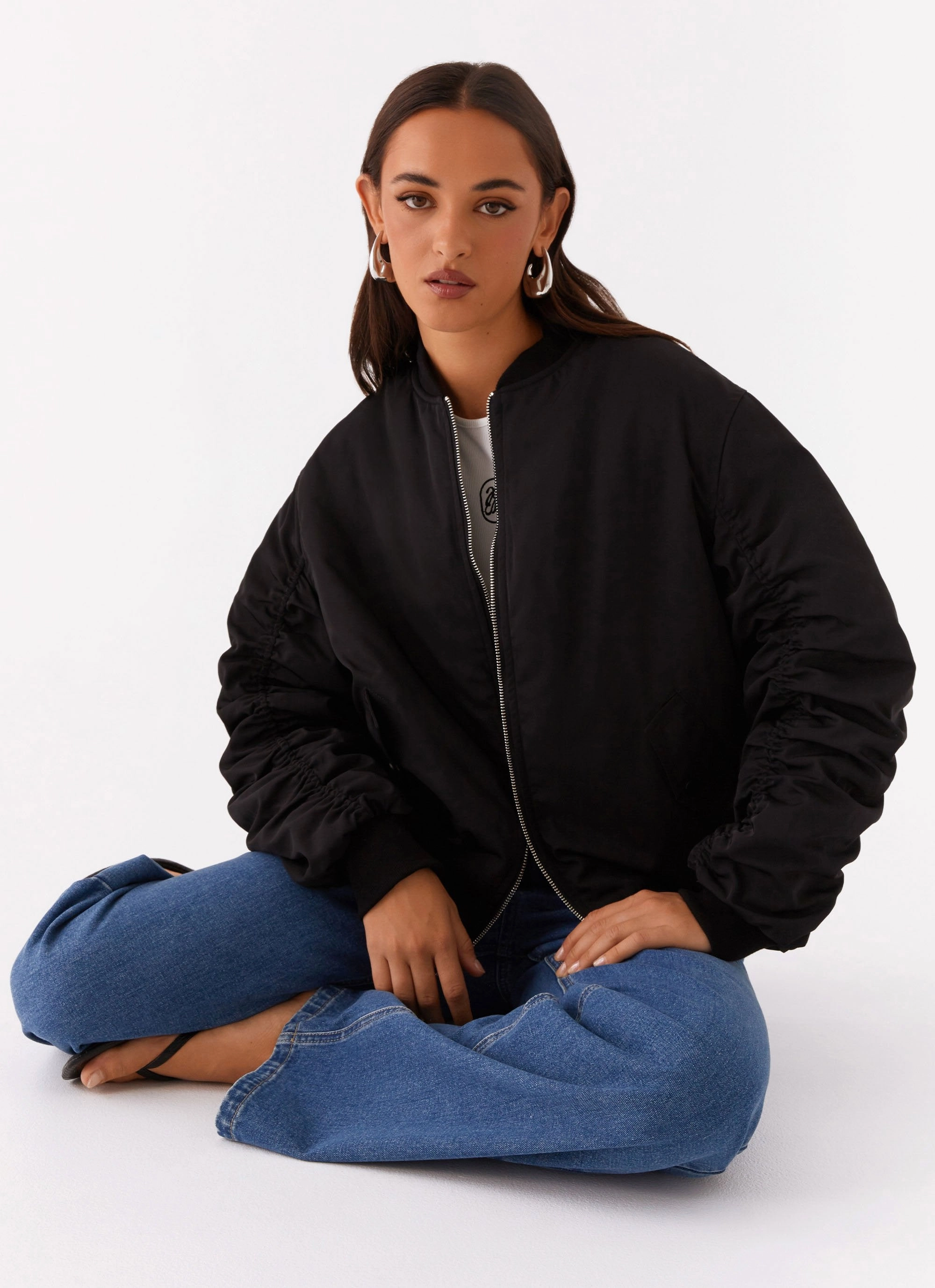 Soft Weather Wear Clean Lines Webster Bomber Jacket - Black
