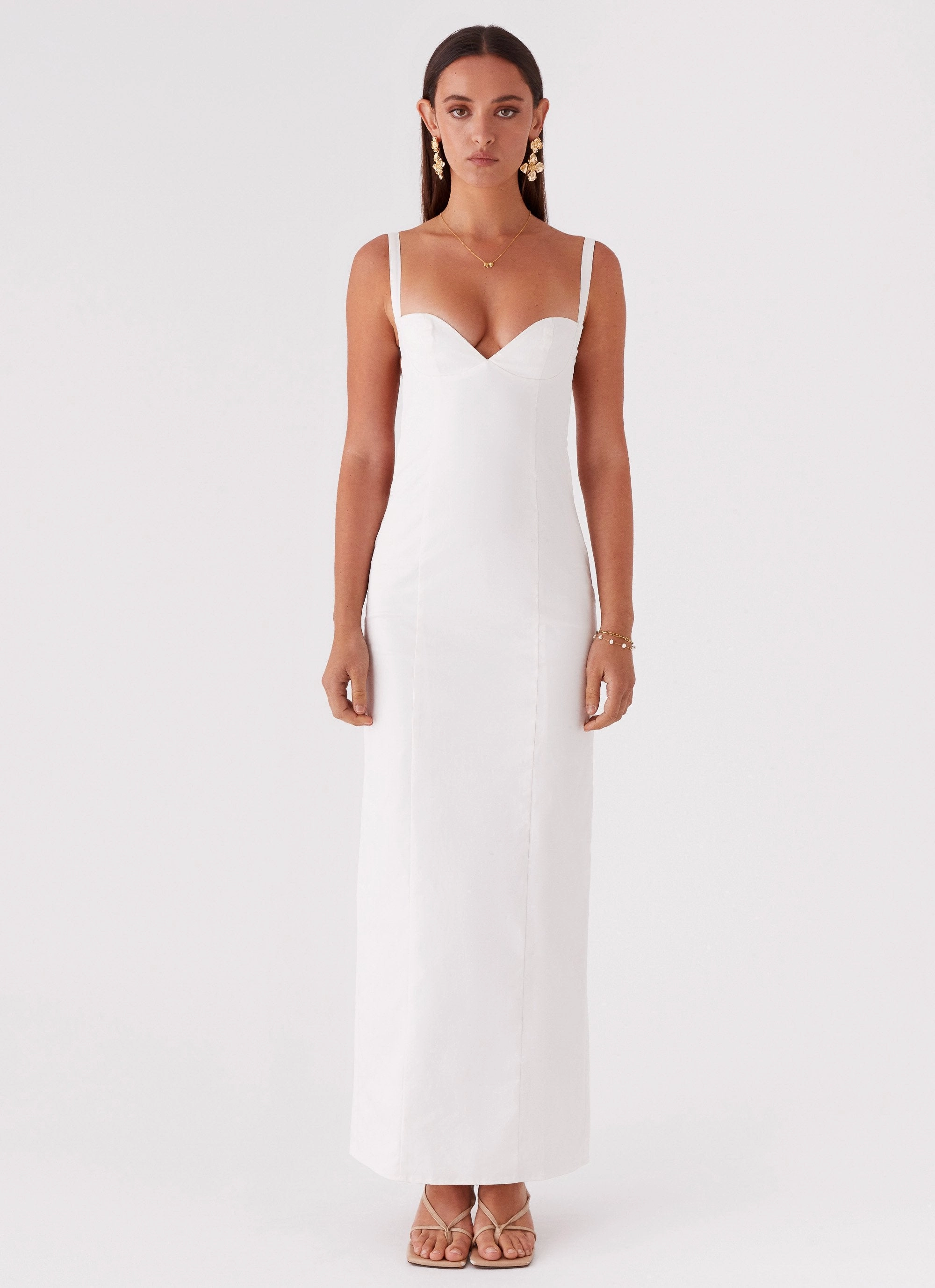 Airy Touch Naomi Backless Maxi Dress - Off White