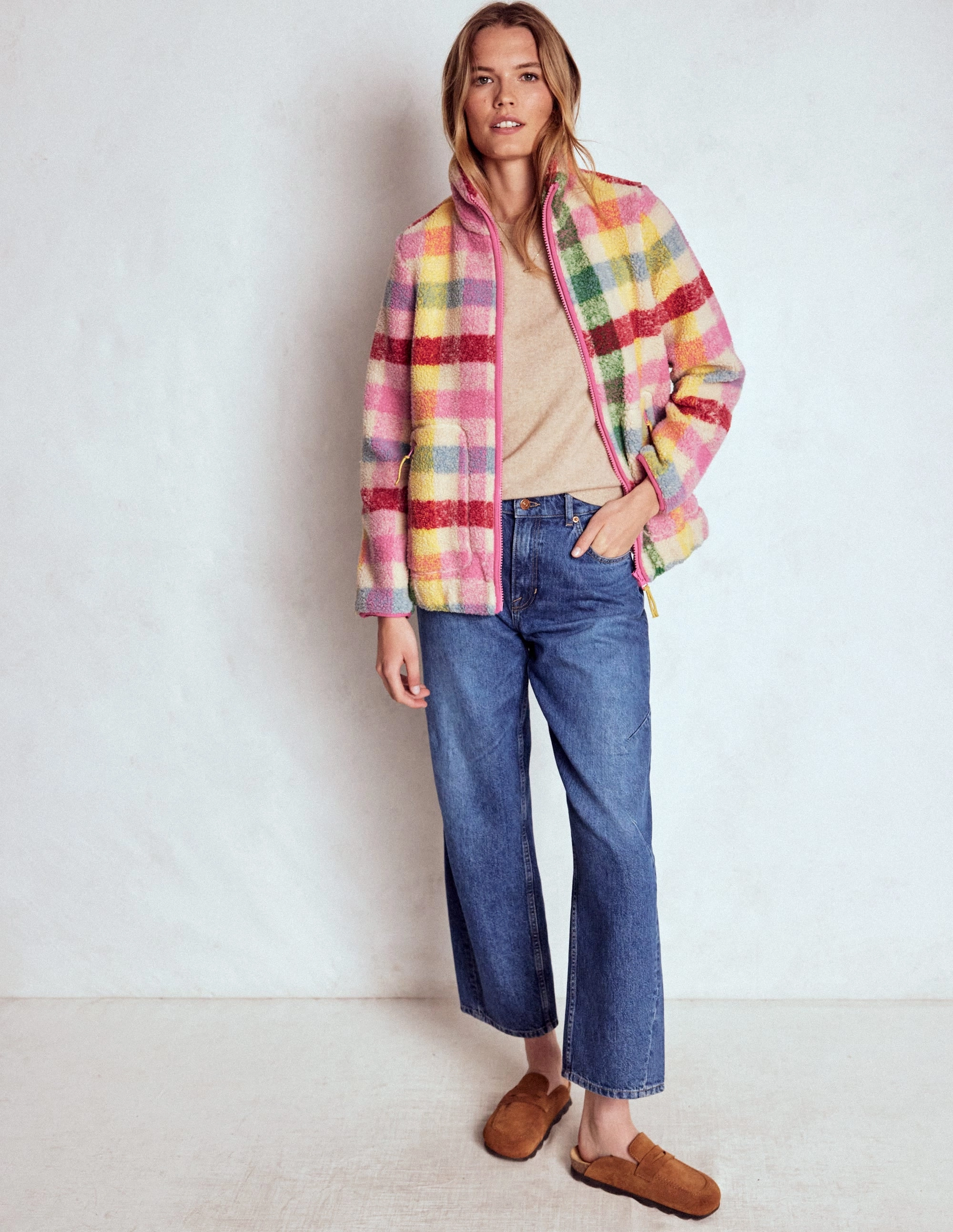 TapedZippers Westminster Borg Jacket-Multi, Check