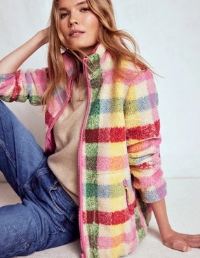 Neutral Style Westminster Borg Jacket-Multi, Check
