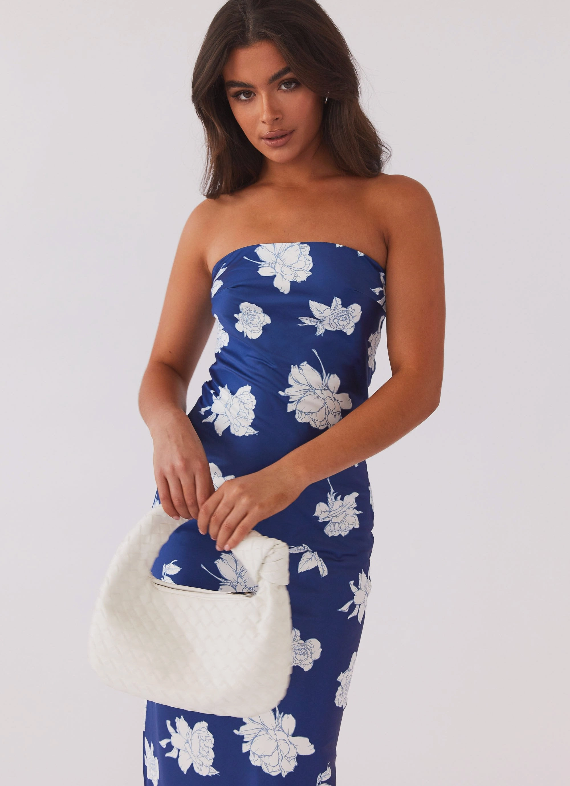 What I Want Maxi Dress - Navy Flora Natural Wrap