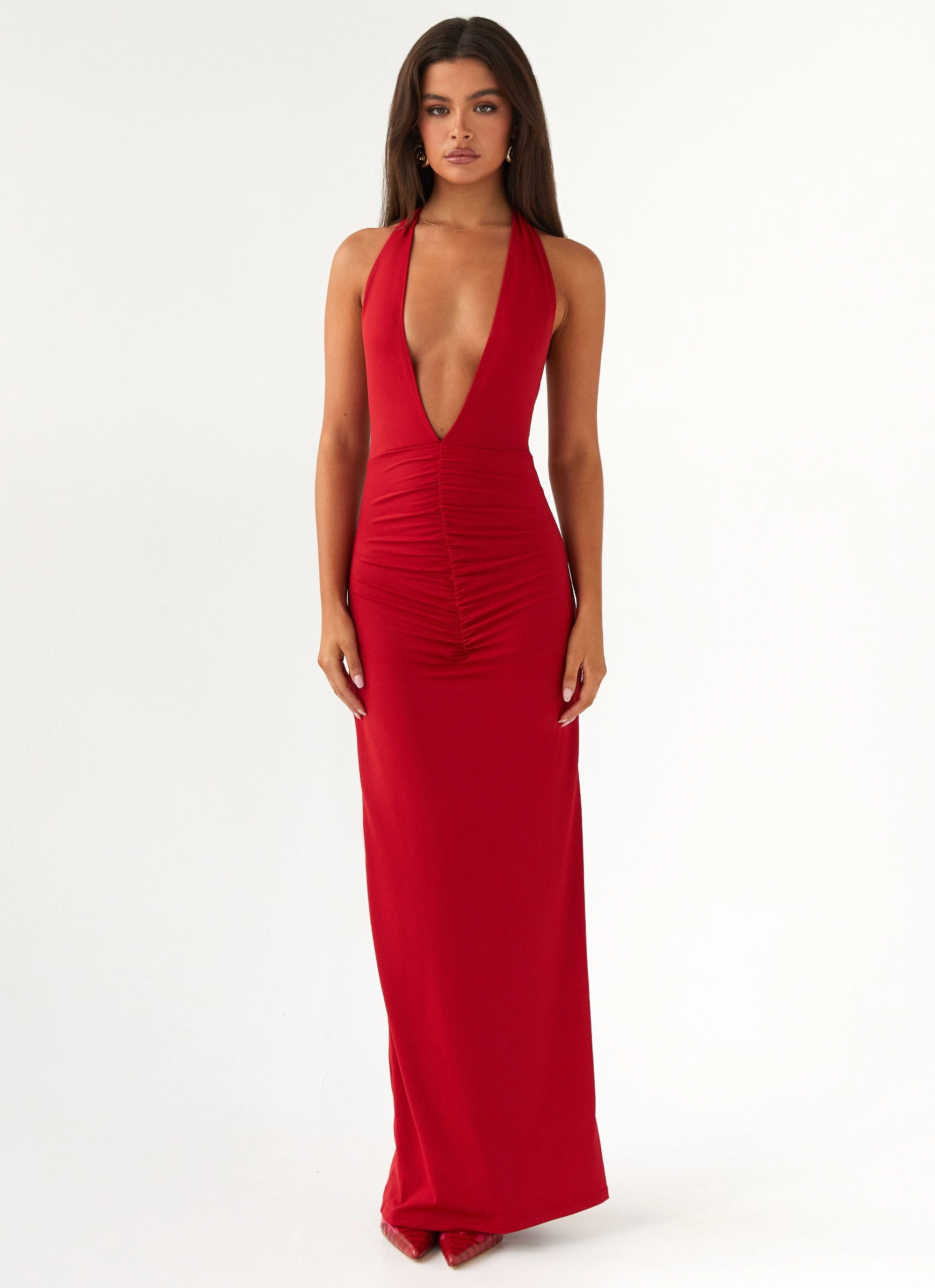 Whisked Away Halterneck Maxi Dress - Red Romance Soul Elegant Piece