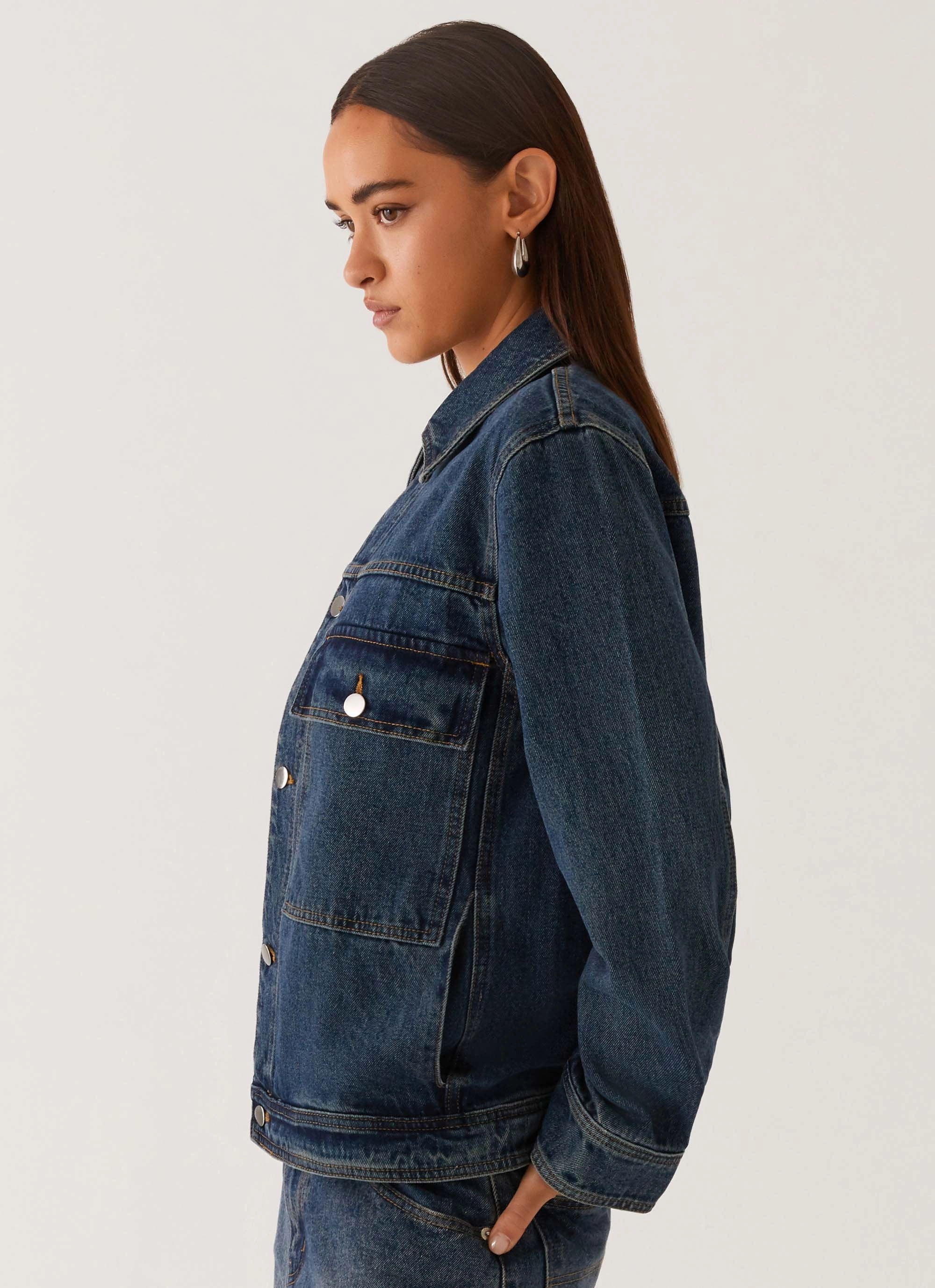 Raelynn Denim Jacket - Indigo Anti Pilling Technology