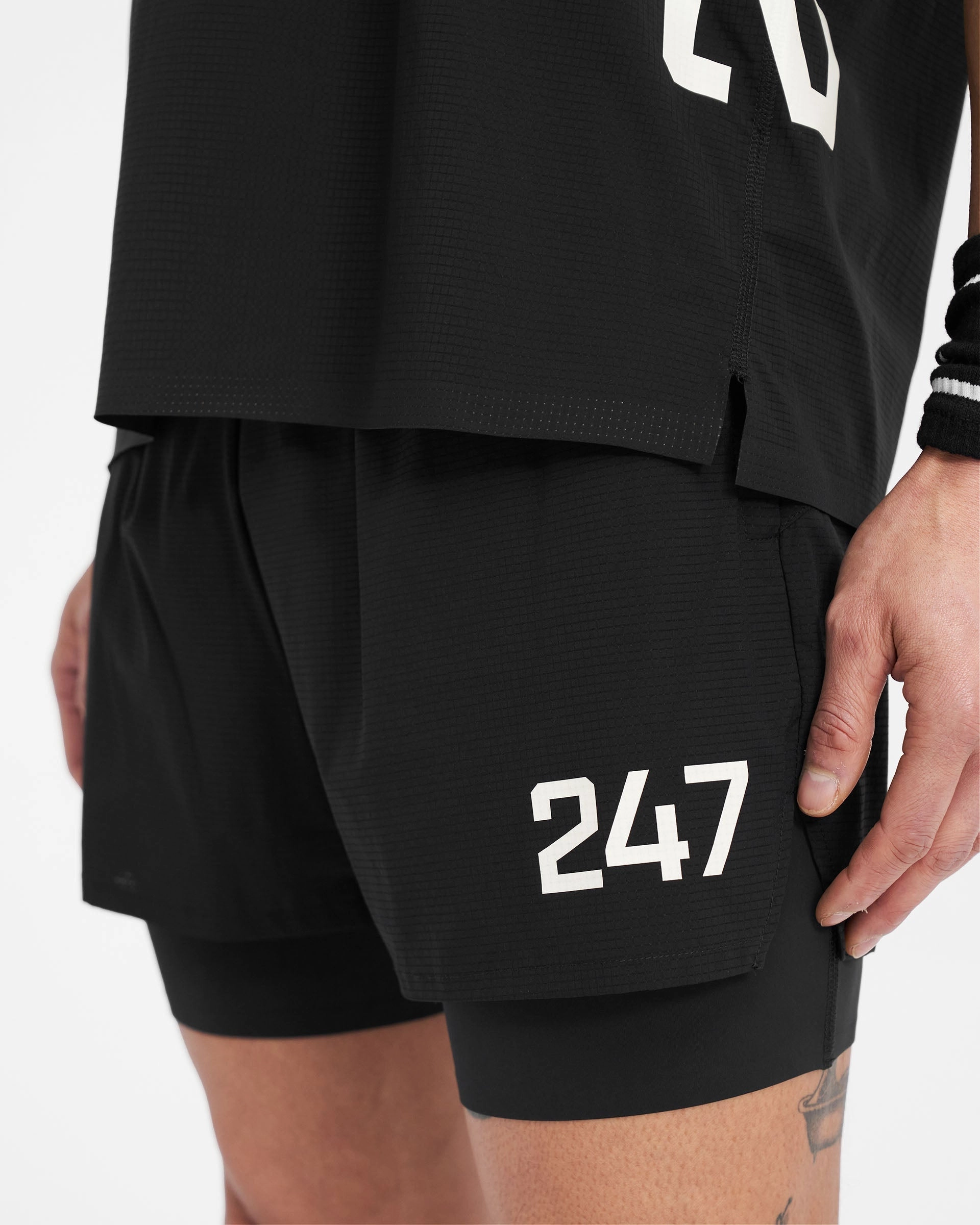 247 Trail Short - Jet Black Odor Resistant Treatment
