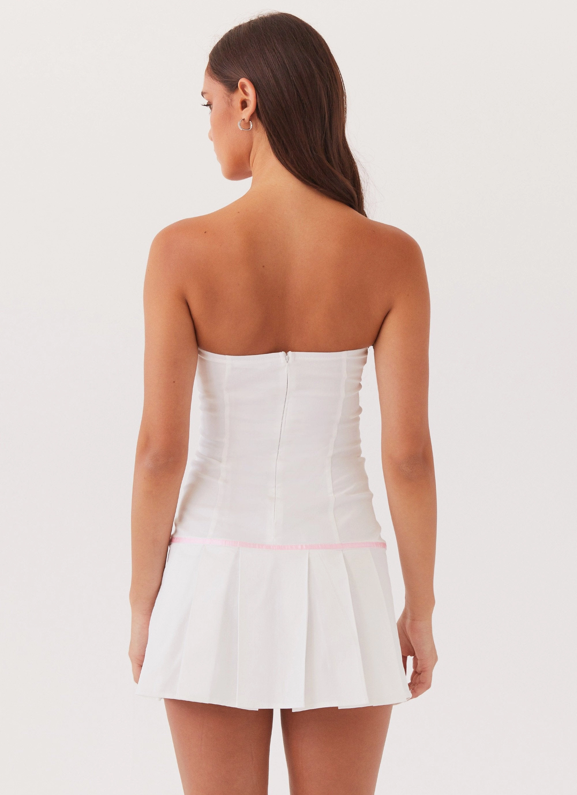 Tasteful Detail Candy Coated Bustier Mini Dress - Pink Ribbon