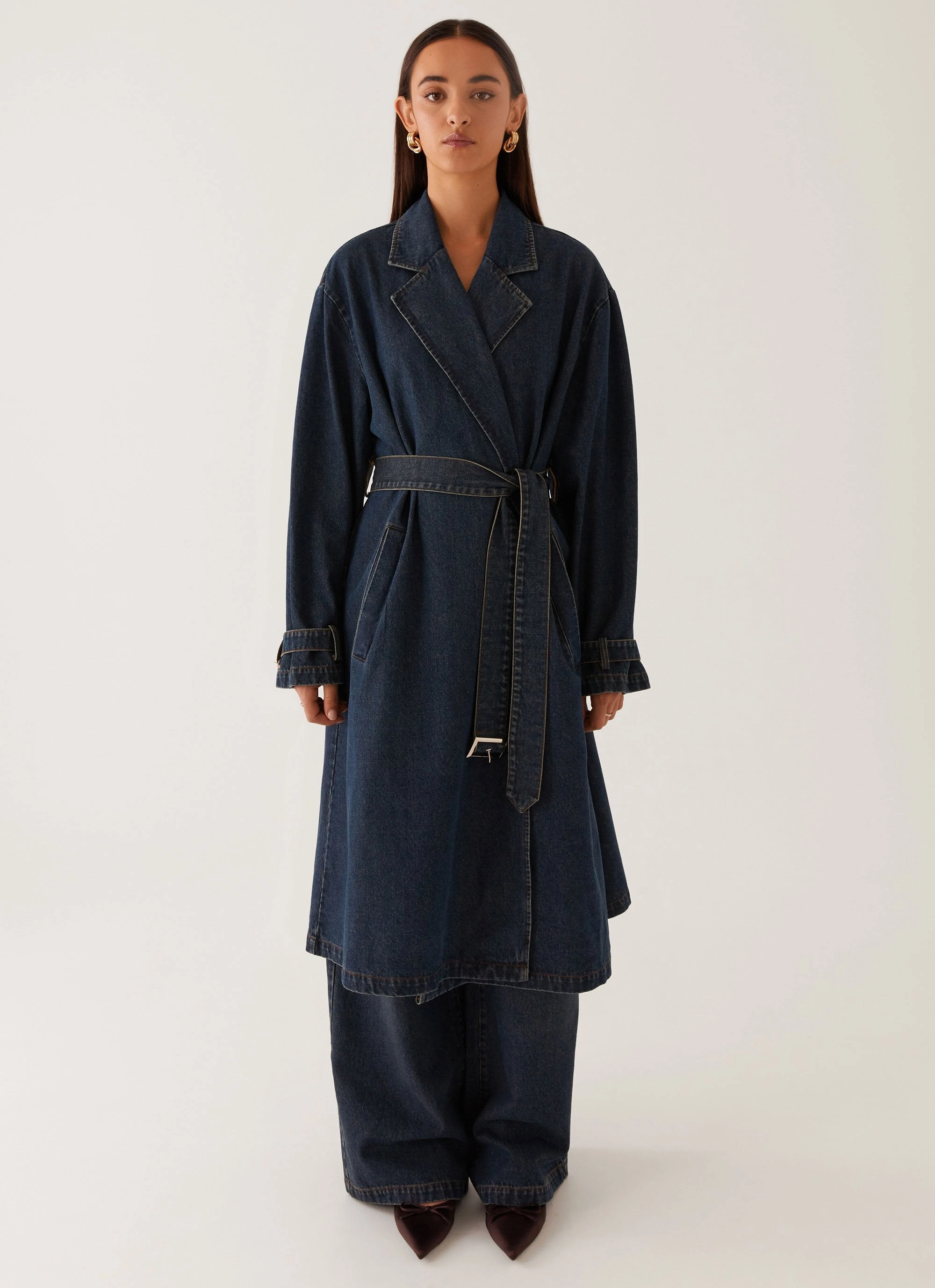 Yosemite Oversized Trench Coat - Blue Lightweight Warmth Core