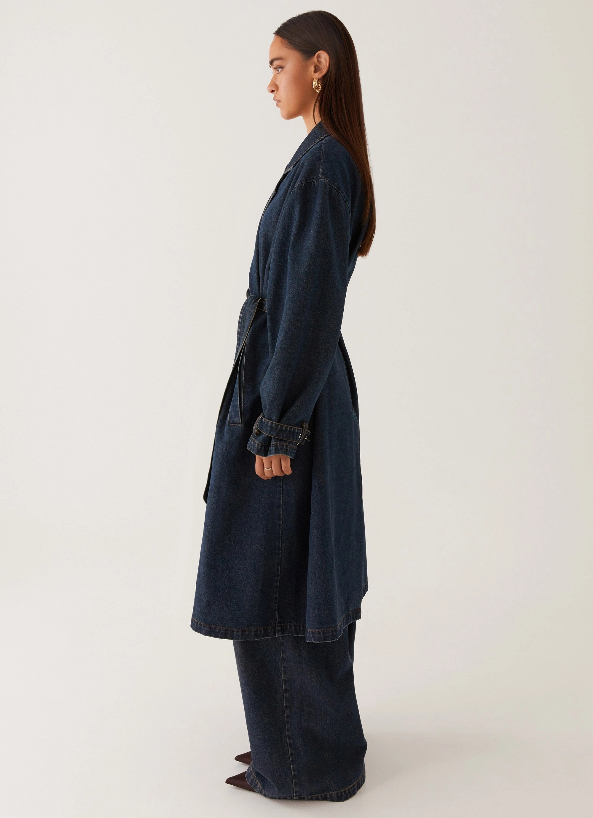 Yosemite Oversized Trench Coat - Blue Climate Adaptive Design Soft Lined Interior