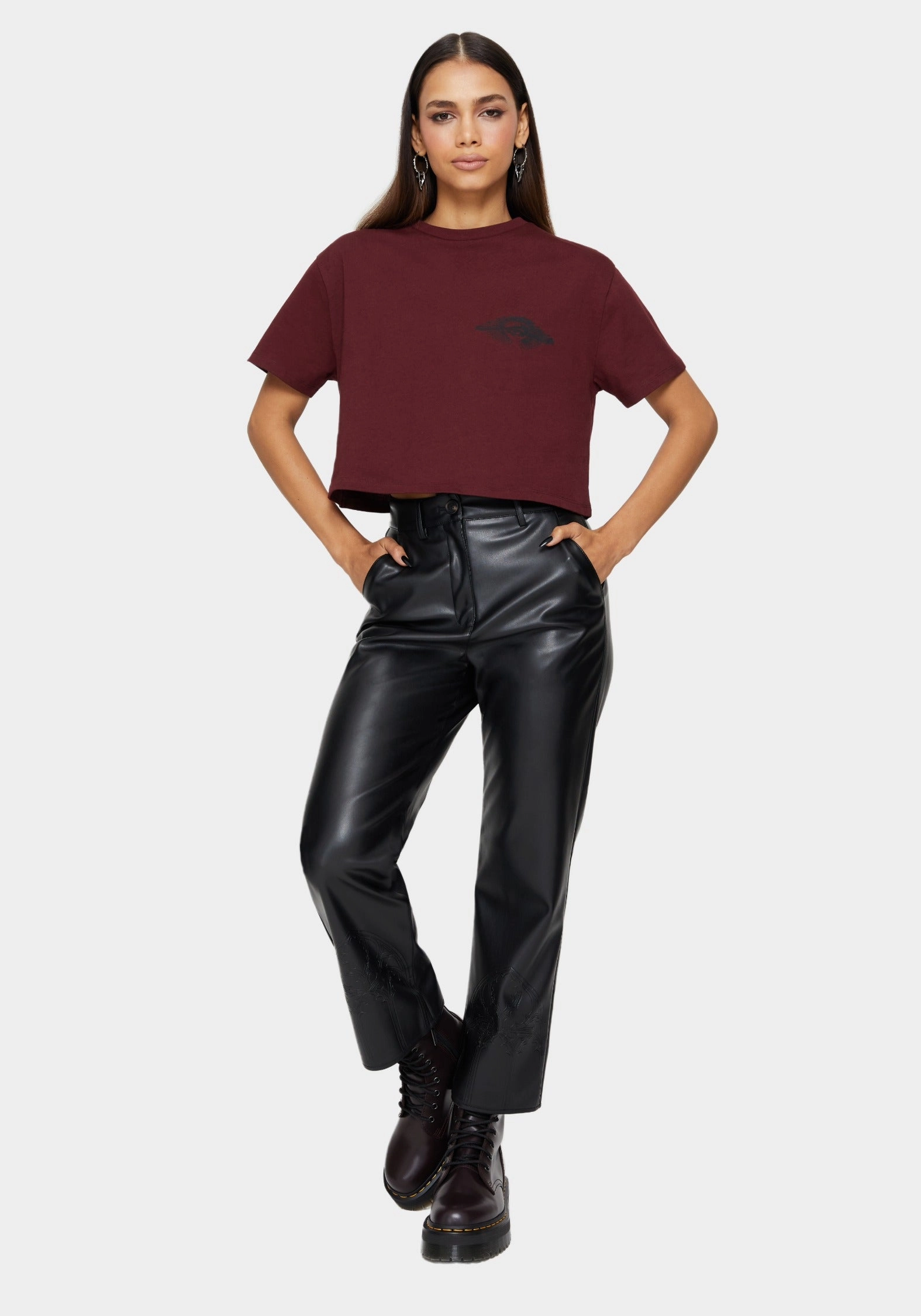 Xove Medieval Graphic Boxy Crop Cotton T-Shirt Anti Pill Surface
