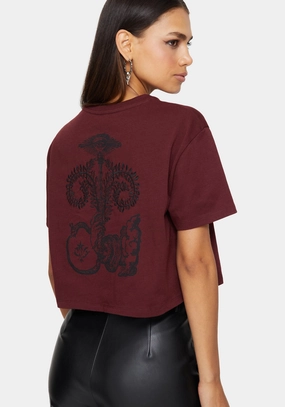 Perfect Layer Wear Xove Medieval Graphic Boxy Crop Cotton T-Shirt