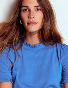 Supersoft Frill Detail T-shirt-Meadow Spring Chic Tee Roll Up Sleeve System
