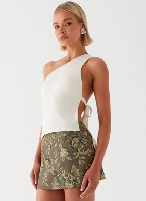 Pleated design Tonnie Floral Mini Skirt - Brown Floral