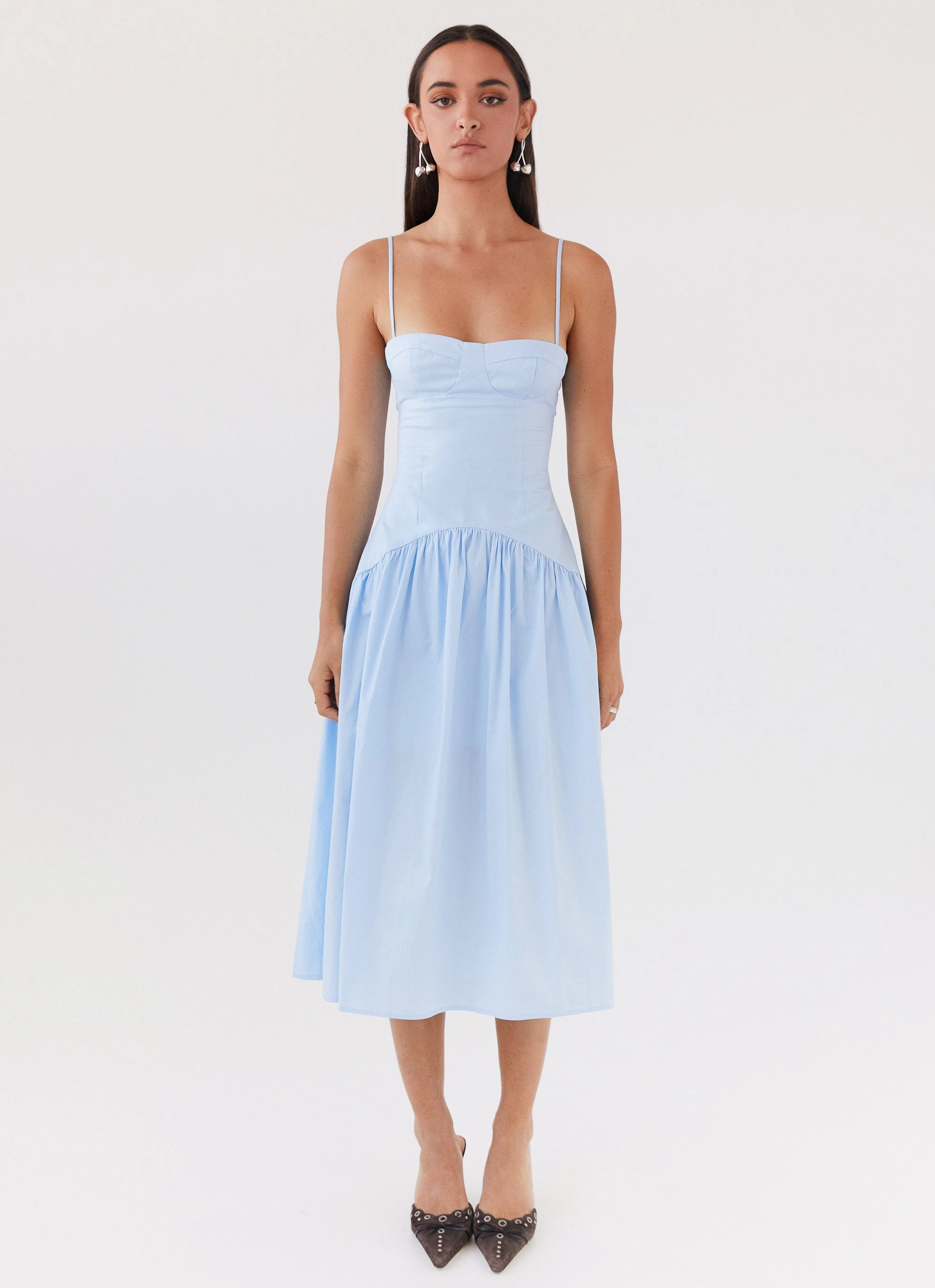 Youthful Feel Yvette Corset Midi Dress - Blue