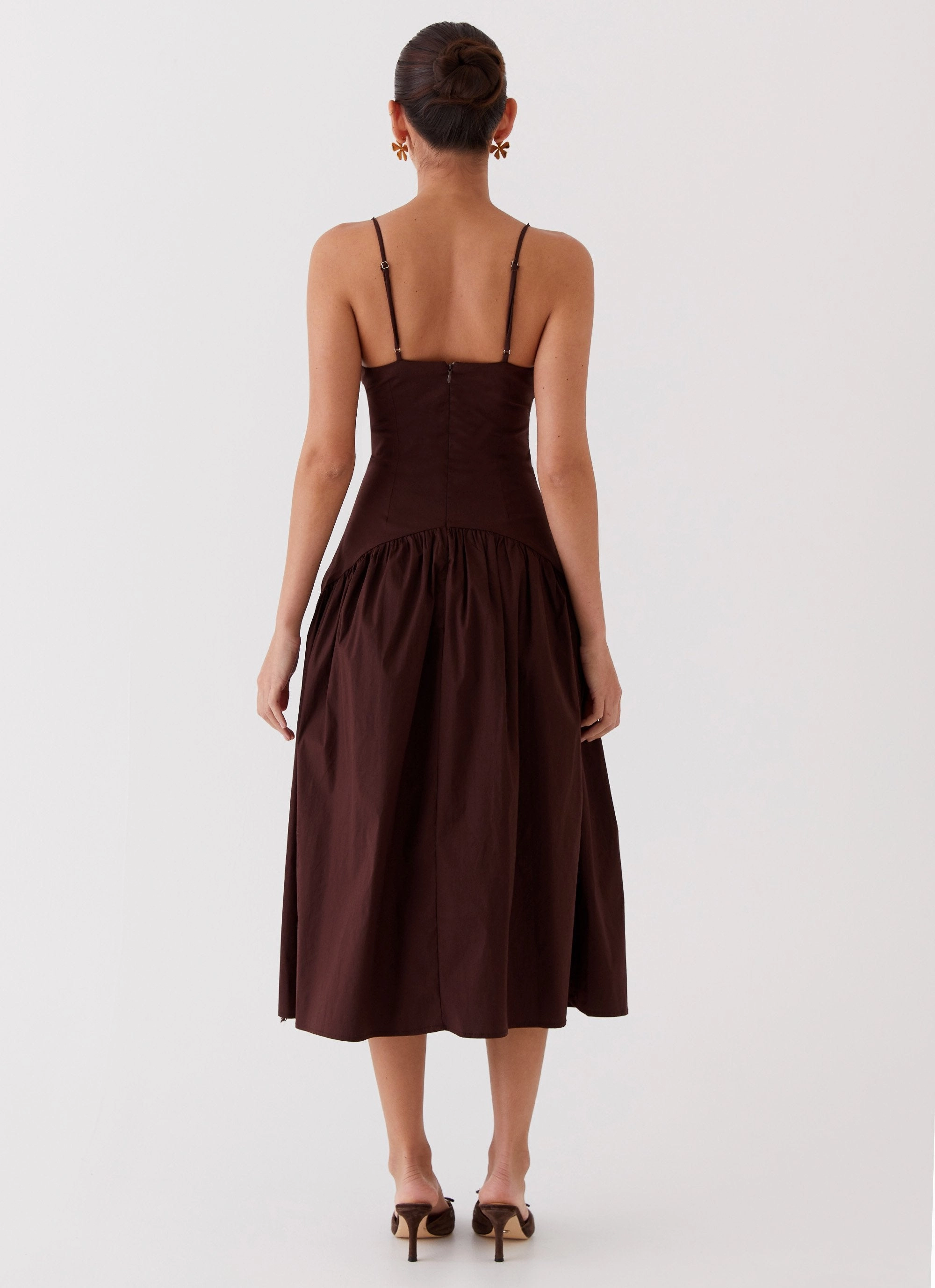 Yvette Corset Midi Dress - Chocolate Street Vibe