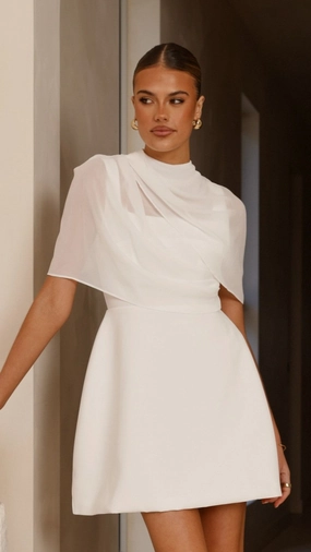 Glam Feel Zahni Mini Dress - White