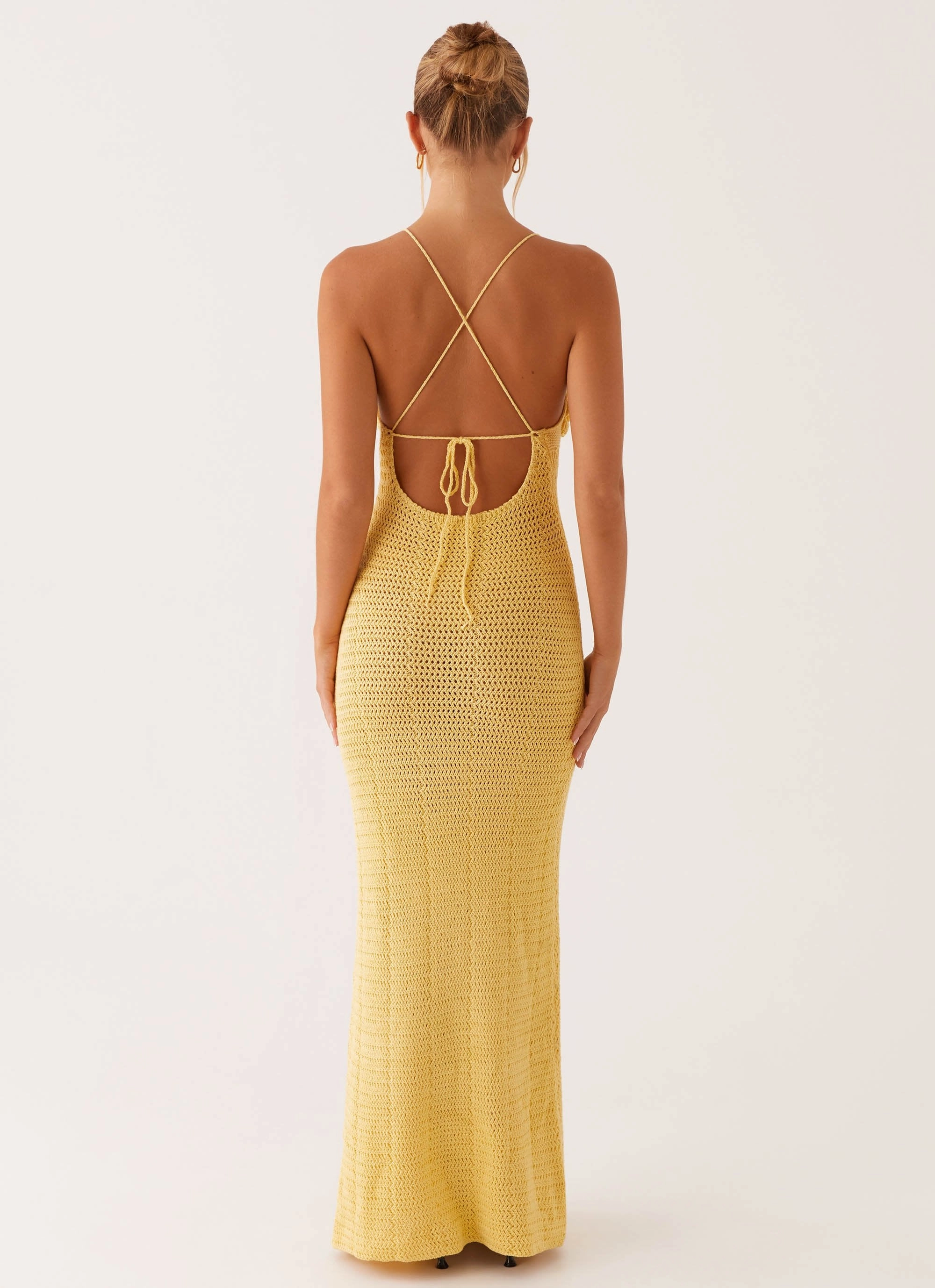 Relaxed-fit gown Zara Rose Crochet Maxi Dress - Yellow