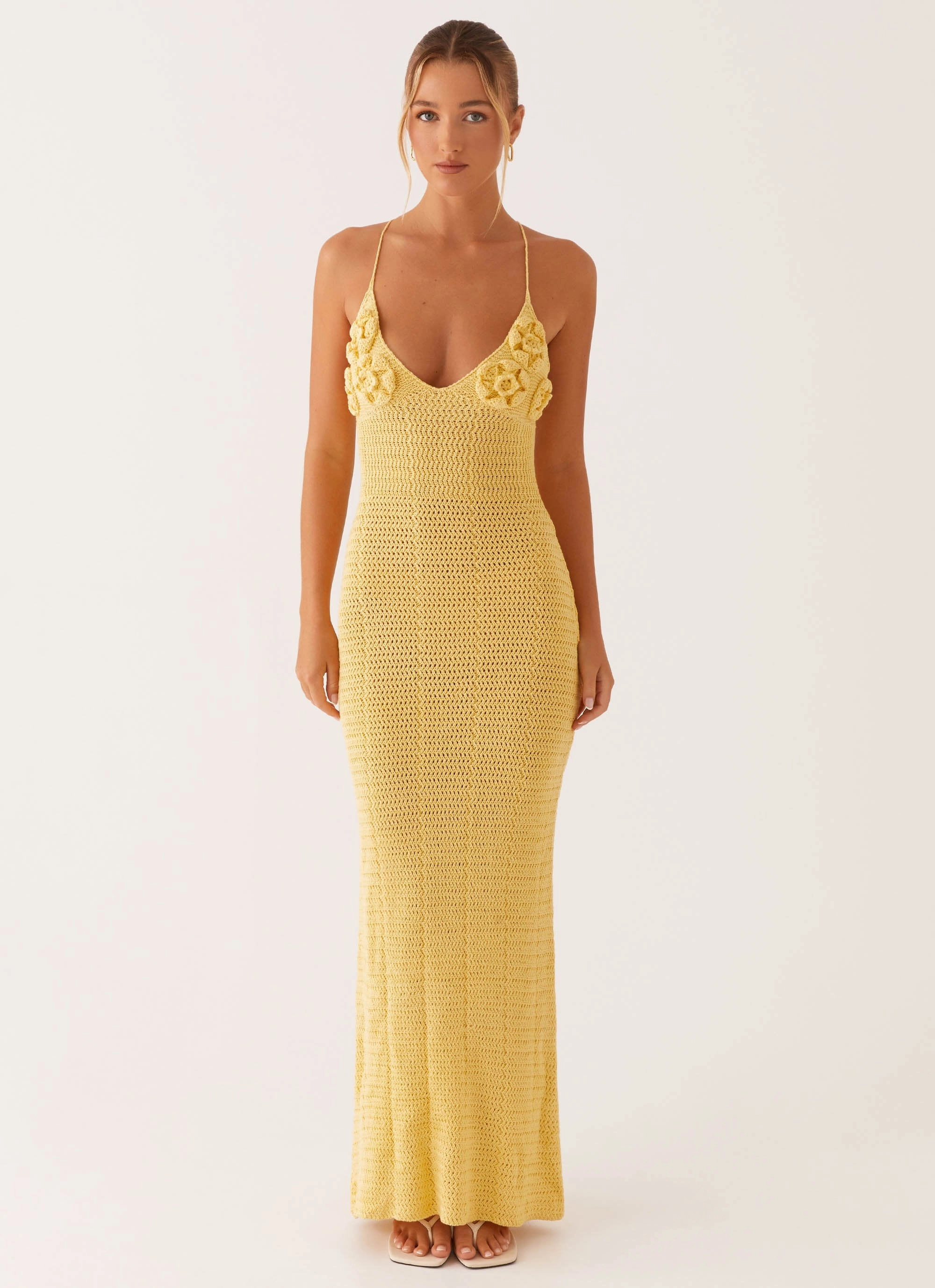 Zara Rose Crochet Maxi Dress - Yellow Quick Look Luxe style