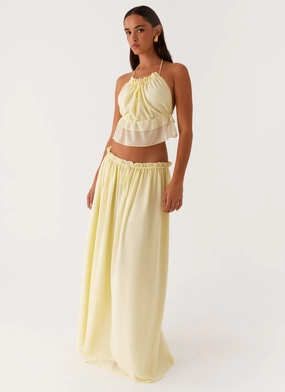 Zaya Maxi Skirt - Yellow Dust Proof Fabric Fashion Forward