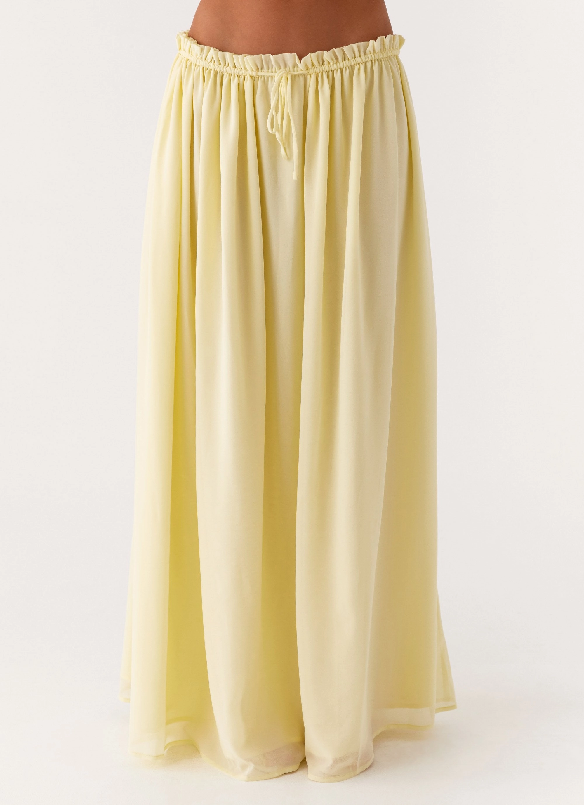 Zaya Maxi Skirt - Yellow Flowy Drape